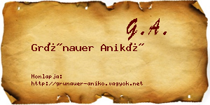 Grünauer Anikó névjegykártya